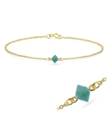 Gold Plated Aventurine Silver Bracelet BRS-422-GP